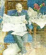 Carl Larsson portratt av hugo theorell France oil painting artist